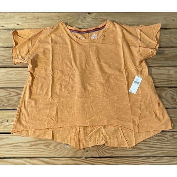 NWT Pilcro Roll Hem T Shirt Size Small Women’s Orange Pullover MSRP $48 - Picture 1 of 10